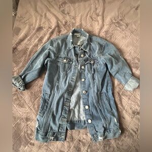 Revamped women’s distressed denim jacket